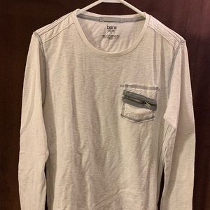 Bar III White Thermal Long Sleeve Shirt. Size S